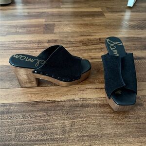 Sam Edelman Black and Brown Heeled Sandals